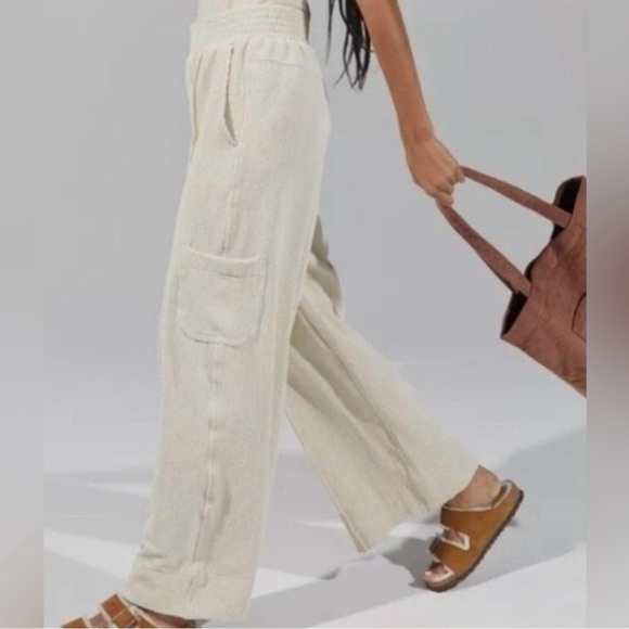Urban Outfitters Pants - Urban Outfitters Ivory High Waist Flowy Wide-Leg Corduroy Pants. Small. NWT